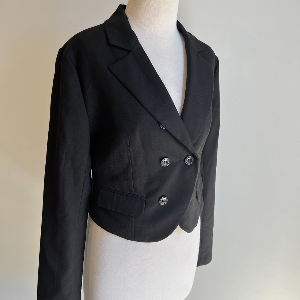 Dotti Black Tailored Button Up Long Sleeve Classic Career Jacket Size 10 - Picture 9 of 12